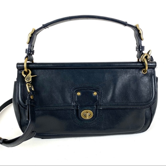 Coach Handbags - Coach Black Satchel Crossbody Bag Leather Shoulder